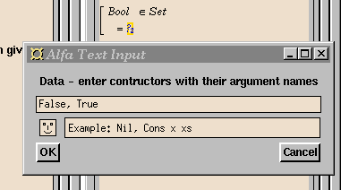 [Entering the names of the constructors for type Bool]